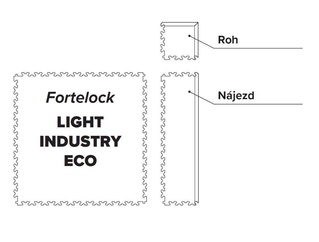 Roh k dlažbě Fortelock Industry, vzor diamant, černá