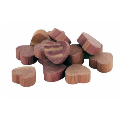 Odpuzovací srdce proti molům Compactor, 15 ks, přírodní dřevo