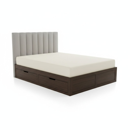 Postel Gorashi 160 × 200 cm, ořech / šedá