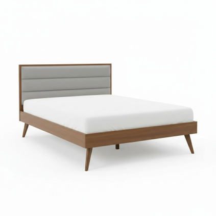 Postel Orlando 160 x 200 cm, ořech / šedá