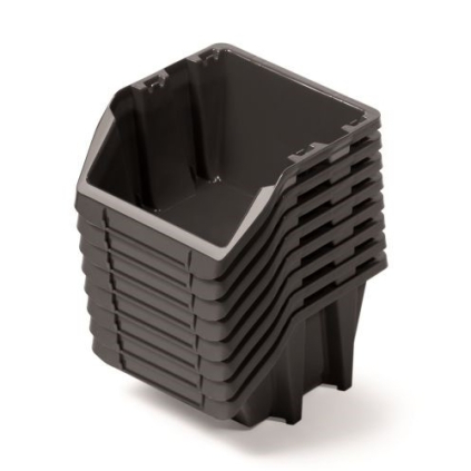 Sada 8 úložných boxů po 14,4 × 11,8 × 8,4 cm, černá