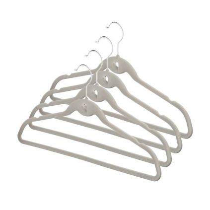 Sada sametových ramínek Compactor Velvet, 4 ks, béžová