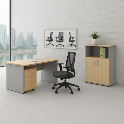 Sestava kancelářského nábytku Visio LUX 2, dub