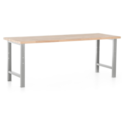 Dílenský stůl Basic, 220 x 80 cm, šedá - ral 7038