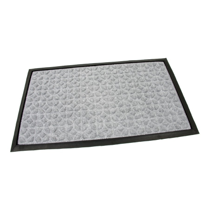 Textilní čisticí rohož Rectangles Deco 45 x 75 x 0,8 cm, šedá