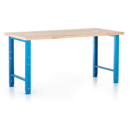 Výškově nastavitelný dílenský stůl Basic, 170 x 80 cm, modrá - ral 5012