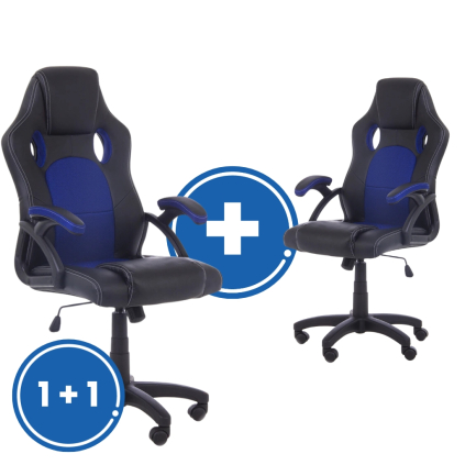Kancelářské křeslo Speed 1 + 1 ZDARMA, černá / modrá