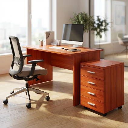 Sestava kancelářského nábytku SimpleOffice 1, 120 cm, třešeň