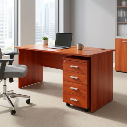 Sestava kancelářského nábytku SimpleOffice 1, 160 cm, třešeň