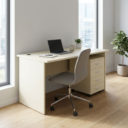 Sestava kancelářského nábytku SimpleOffice 1, 160 cm, bříza
