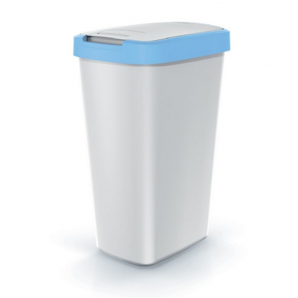 Odpadkový koš s barevným víkem, 45 l, modrá / šedá