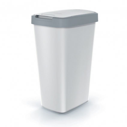 Odpadkový koš s barevným víkem, 45 l, šedá