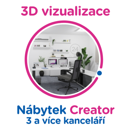 3D vizualizace Creator: 3 a více kanceláří, 12 a více prac. míst