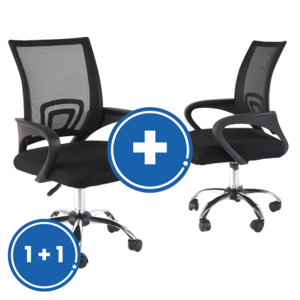 Kancelářská židle Lyra 1 + 1 ZDARMA, černá