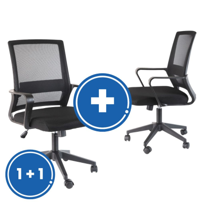 Kancelářská židle Mona 1 + 1 ZDARMA, černá