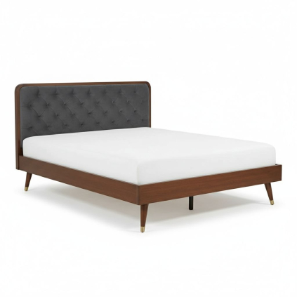Postel Cassie 140 x 200 cm, šedá / ořech