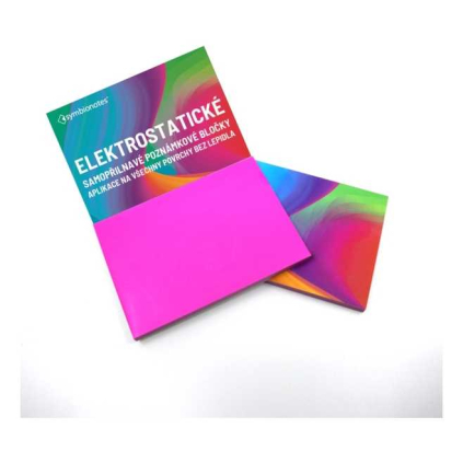 Elektrostatický poznámkový bloček Symbionotes 19 x 10 cm - 100 listů, růžová