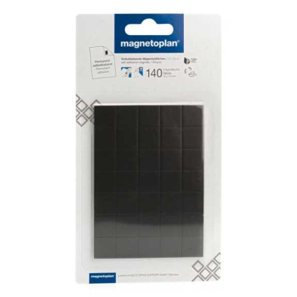 Samolepící magnety Magnetoplan Takkis 15 x 15 mm - 140 ks, černá