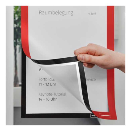 Samolepící rámeček Magnetoplan Magnetofix A4 - 2 ks, červená
