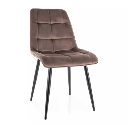 Jídelní židle Chic Velvet, cappuccino / černá
