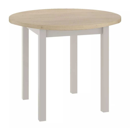 Jídelní stůl Adam - průměr 80 cm, dub cremona / krémová