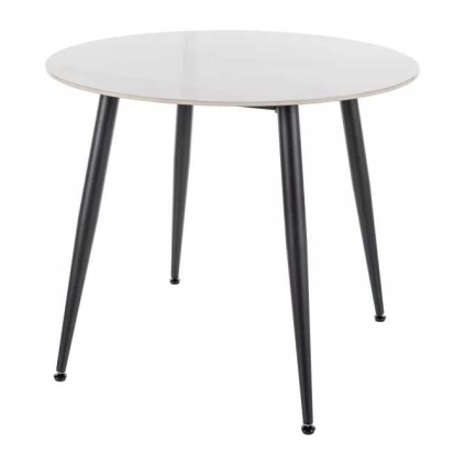Jídelní stůl Rion - průměr 90 cm, mramor / černá