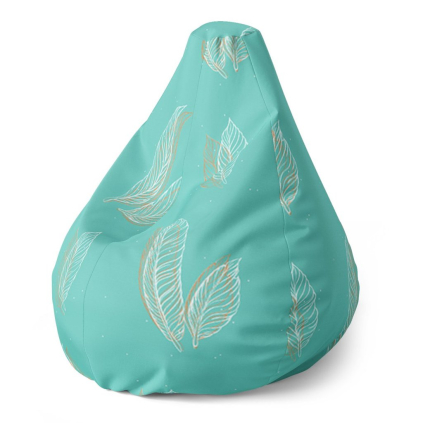 Sedací vak Pear peříčka, tyrkysová