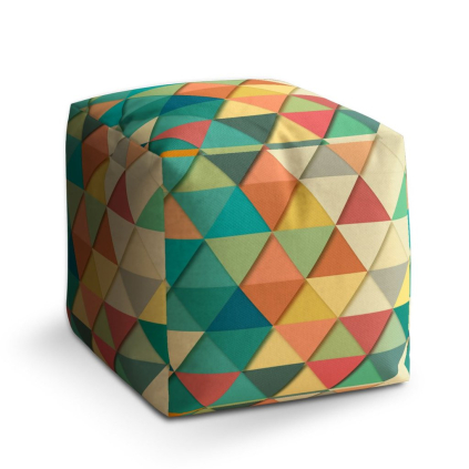 Taburet Cube trojúhelníky, barevná