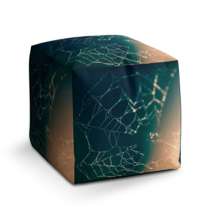 Taburet Cube pavučina, béžová / černá