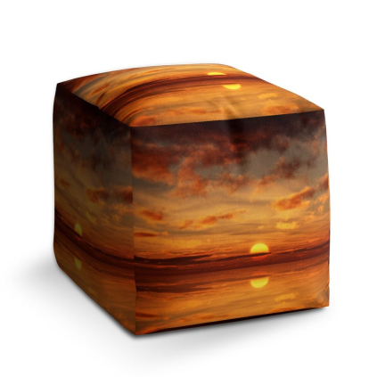 Taburet Cube oranžové slunce, oranžová