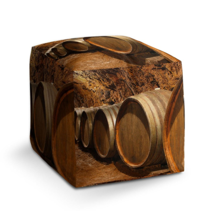 Taburet Cube sudy, hnědá
