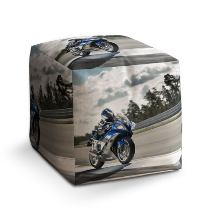 Taburet Cube motorkář, šedá