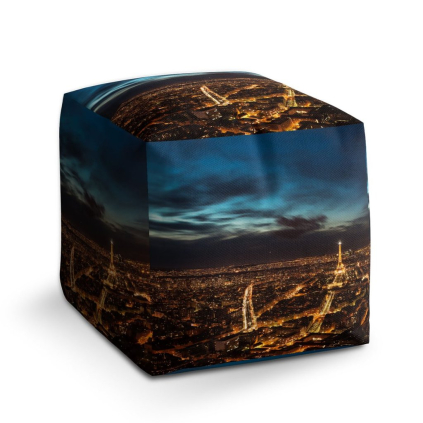 Taburet Cube noční Paříž, barevná