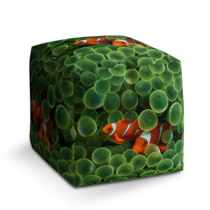 Taburet Cube klaun očkatý, zelená