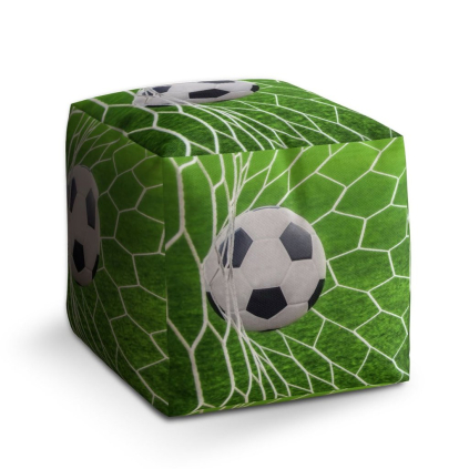 Taburet Cube fotbalový míč v bráně, zelená