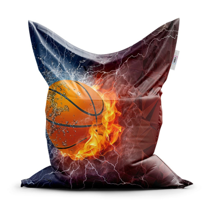 Sedací vak Classic basketbalový míč - dětský, hnědá / černá