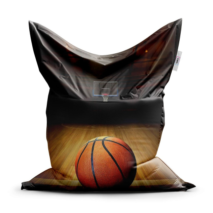 Sedací vak Classic basketbal - dětský, hnědá / černá