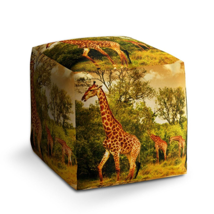 Taburet Cube žirafy, barevná
