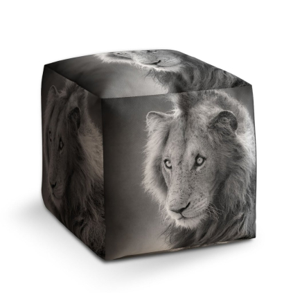 Taburet Cube lvíček, šedá