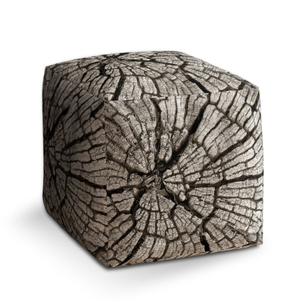 Taburet Cube dřevo, šedá