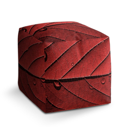 Taburet Cube červený list, červená