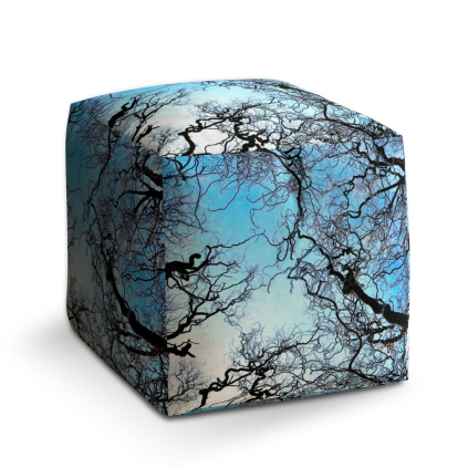 Taburet Cube holé větve, modrá