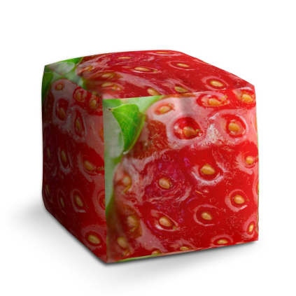 Taburet Cube jahoda, červená
