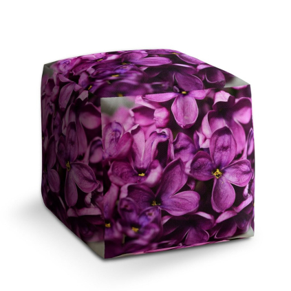 Taburet Cube fialové květy, fialová