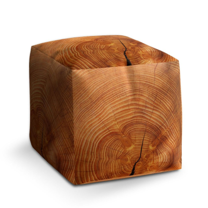 Taburet Cube dřevo 2, hnědá