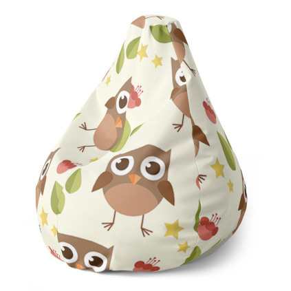 Sedací vak Pear sovy - dětský, barevná