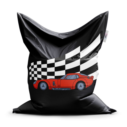 Sedací vak Classic závodní auto, černá / červená
