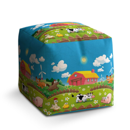 Taburet Cube farma, barevná