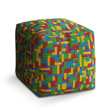 Taburet Cube barevná stavebnice, barevná