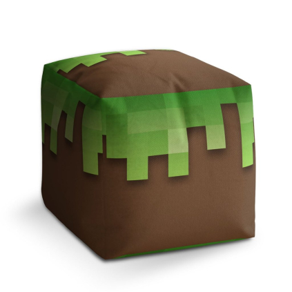 Taburet Cube Green Blocks 2, hnědá / zelená